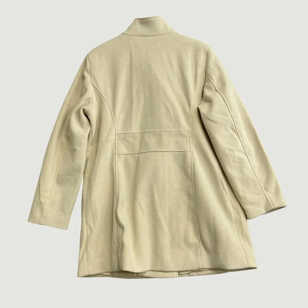 Vince Camuto Womens XL Beige Polyester Coat With Funnel Neck  JCK0184